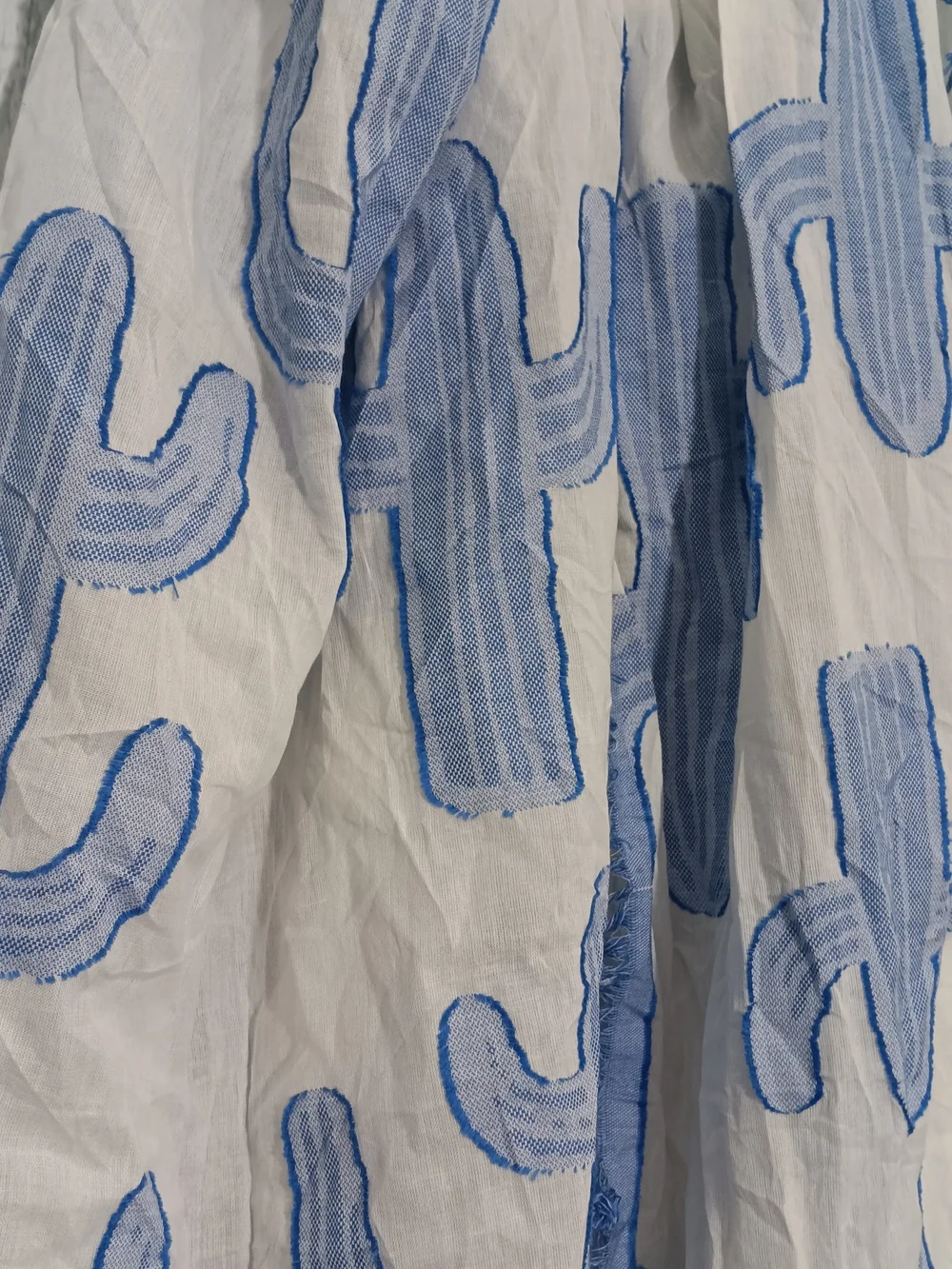 Anna & Ava Blue and White Striped Fringe Scarf